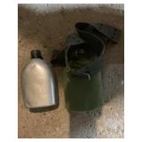 Wooden Box And 2 Canteens