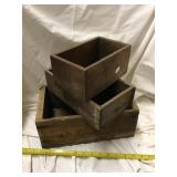 (3) Wooden Boxes