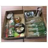 Two Flats Including Rc Bottle, Tins, Coca-cola