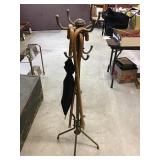 Brass Hall Tree 50 Inches Tall, With Canes And