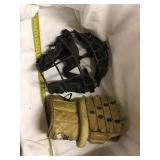 Catchers Mask And Hockey Glove