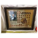 A Memorial To Lincoln Pennies Framed,  16 X 13