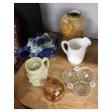 Cherub Vase, Teapot, Avon Mug, Covered Dish, Milk
