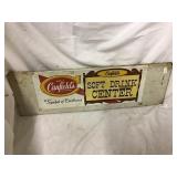Canfield Soft Drink Center Metal Sign, 7 X 21