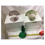 2 Cup And Saucers And Fenton Glass Hand Painted