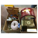 Tins, Butterfly, Files, Waze, Bear Figurine, Wood