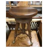 Piano Stool with Ball & Claw Feet