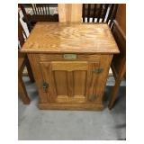White Clad, Oak Reproduction Icebox End Table 25