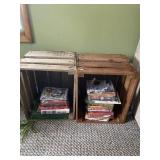 2 Wooden Crates, Dvds, Books
