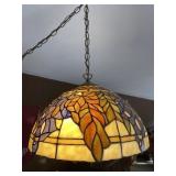 Leaded Glass Swag Lamp 16 Inches