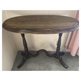 Oval Double Pedestal Side Table 36x16x30