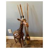 Leather Giraffe 27x16, Decor Vase