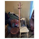 2 Wooden Chairs Damaged, Hall Tree Scratches