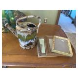 Ceramic Watering Can, Picture Frames And Mirror