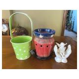 Tin Basket, Candle Warmer, Figurine
