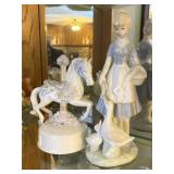 Porcelain Carousel Japan & Porcelain Figurine