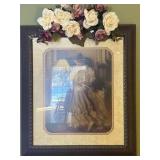 Framed Print 28x31 And Silk Flowers