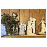 Porcelain Figurines And Boy Planter