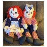 Raggedy Ann &  Andy Plush Dolls 36 Inches