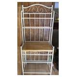 Bakers Rack Metal With Wooden Top 28x18x67