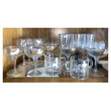 Etched & Gold Line Barware, Cream & Sugar