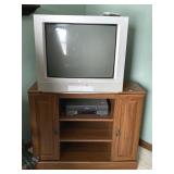 Rca Tv 23 In., Toshiba Vhs Player, Tv Stand