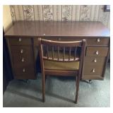 Mcm Desk 46x21x30 & Chair, Some Staining On Seat