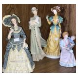 4 Porcelain Lady Figurines