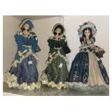 3 Resin Lady Figurines