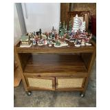 Holiday Figurines & Microwave Cart On Casters
