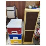 Plastic Storage Tote, Swivel Peg Board Display