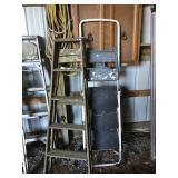 Wooden Step Ladder, Rope, Metal Step Ladder