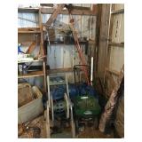 Lawn Spreader, Hose Reel, Tarp, Branch Trimmer,
