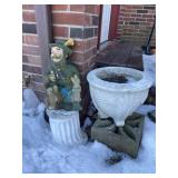 Concrete Planter, Lawn Ornament & Welcome Plaque,