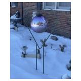 Gazing Ball in Heart Frame Lawn Décor & 2 Deer
