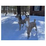2 Deer Lawn Ornaments, Some Wear