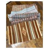 Hand Woven Native American Pattern Rug Damaged