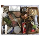 Enamel Scoop, Flashlight, Copper Mug, Opera