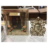 John F Kennedy Picture In Lighted Frame, Brass