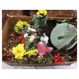 Basket, Silk Flowers