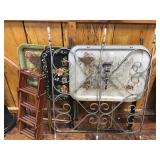 Screen Door Protector, 3 Tin Tv Trays, Wine Rack