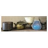 Brass Kettle, Candle Holders, Vase, Decor