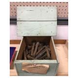 Railroad Spikes In Wooden Box
