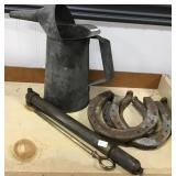 Oil Can, Pump, Horse Shoes
