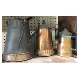 3 Copper Percolators