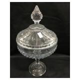Pressed Glass Pedestal Candy Dish