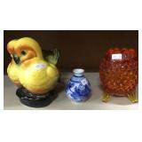 Lovebird Planter, Vase, Hobnail Footed Vase