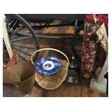 Rug, Baskets, Dust Pan, Snowman Platter