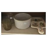 Stoneware Butter Crock, Spoon Rest