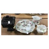 Covered Dish, Porcelain Creamers Has Chips, Bowl